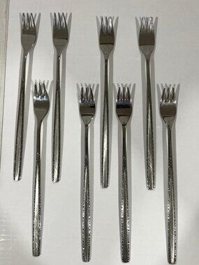 Lot of 8 Cocktail Seafood Forks VIA ROMA Oneida Community Stainless Flatware 6"